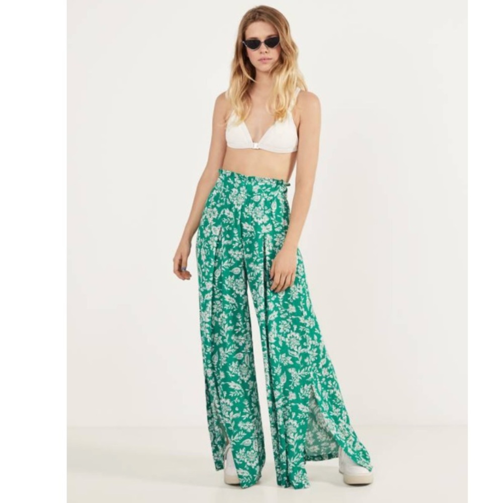 NWT Bershka Floral Wide Leg Pants